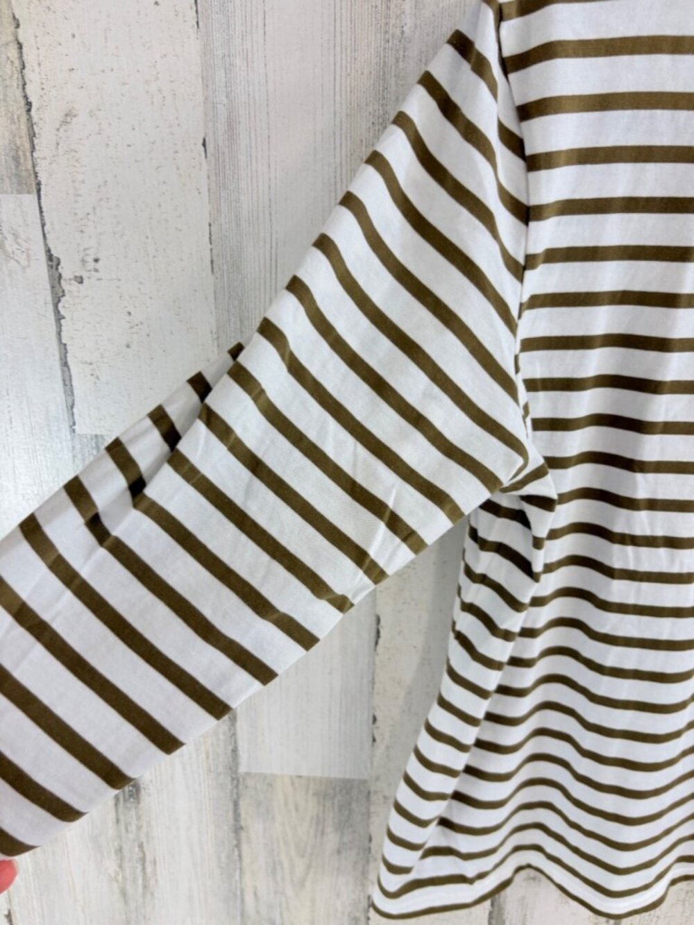 Saint James L’atelier Sz 14 M Green White Striped T Shirt - Picture 6 of 14